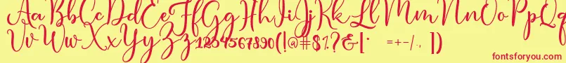 condita Font – Red Fonts on Yellow Background