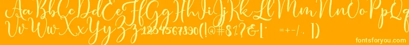condita Font – Yellow Fonts on Orange Background