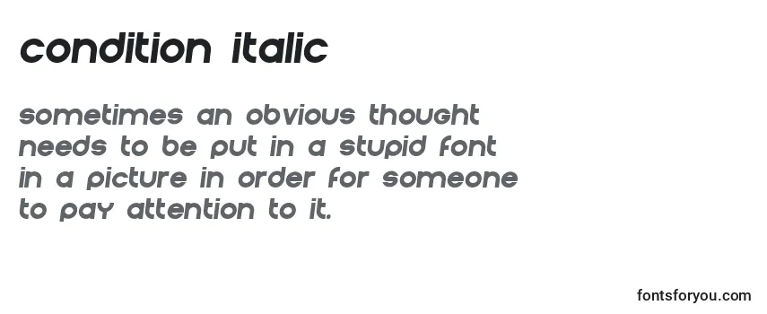 Condition Italic -fontin tarkastelu