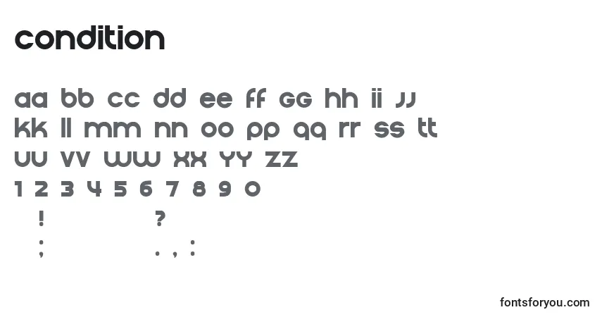 Шрифт Condition (123950) – алфавит, цифры, специальные символы