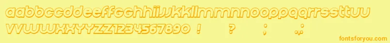 Czcionka Condition3D Italic – pomarańczowe czcionki na żółtym tle