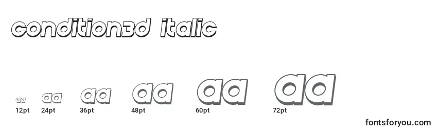 Размеры шрифта Condition3D Italic
