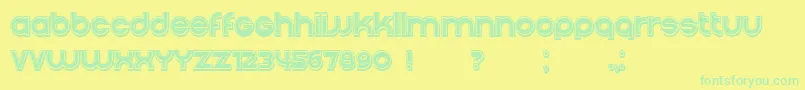 Condition3DFilled Regular Font – Green Fonts on Yellow Background