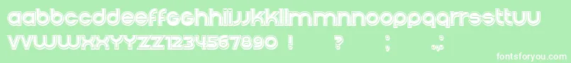 Condition3DFilled Regular-Schriftart – Weiße Schriften auf grünem Hintergrund