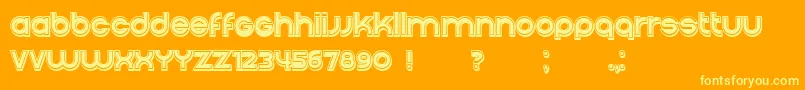 Weitere Informationen zur Condition3DFilled Regular-Schriftart Condition3DFilled Regular-Schriftart – Gelbe Schriften auf orangefarbenem Hintergrund