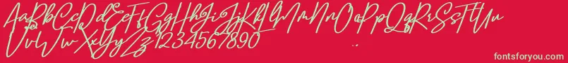 Confidante Font – Green Fonts on Red Background