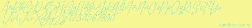 Confidante Font – Green Fonts on Yellow Background