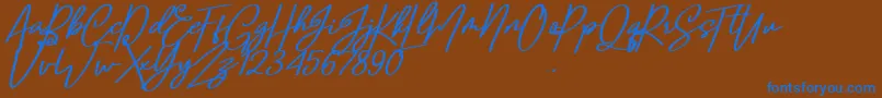 Confidante Font – Blue Fonts on Brown Background