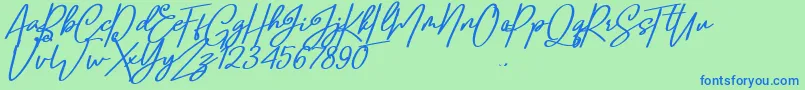 Шрифт Confidante – синие шрифты на зелёном фоне