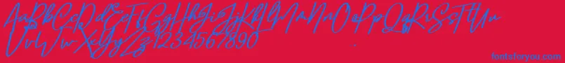 Шрифт Confidante – синие шрифты на красном фоне