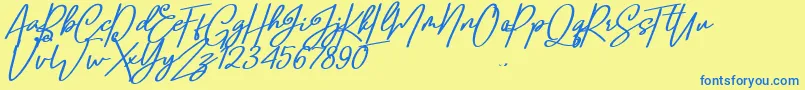 Confidante Font – Blue Fonts on Yellow Background