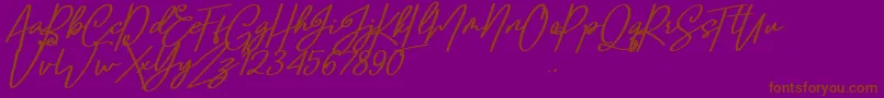 Confidante Font – Brown Fonts on Purple Background