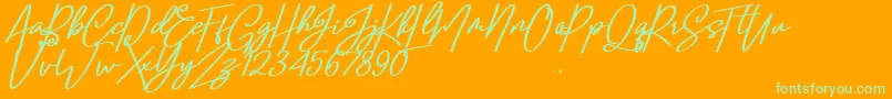 Confidante Font – Green Fonts on Orange Background