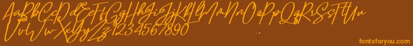 Confidante Font – Orange Fonts on Brown Background