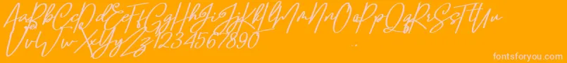 Confidante Font – Pink Fonts on Orange Background