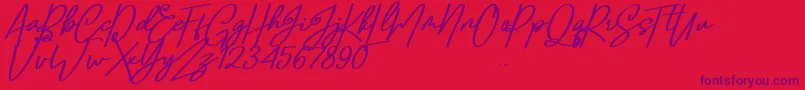 Confidante Font – Purple Fonts on Red Background