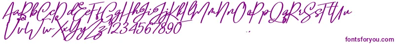 Confidante-Schriftart – Violette Schriften auf weißem Hintergrund