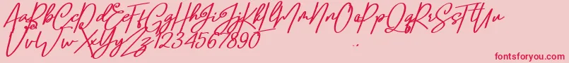 Шрифт Confidante – красные шрифты на розовом фоне