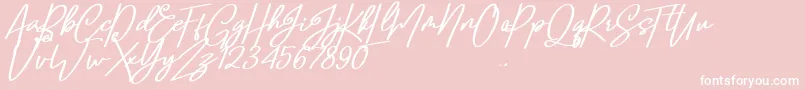 Confidante-Schriftart – Weiße Schriften auf rosa Hintergrund