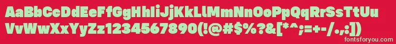 フォントConfigUltra Regular – 赤い背景に緑の文字