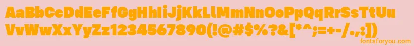 ConfigUltra Regular-Schriftart – Orangefarbene Schriften auf rosa Hintergrund