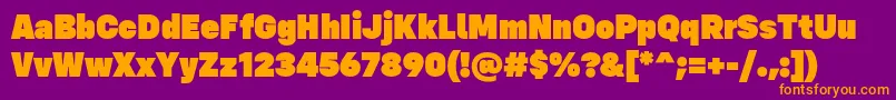 ConfigUltra Regular-Schriftart – Orangefarbene Schriften auf violettem Hintergrund