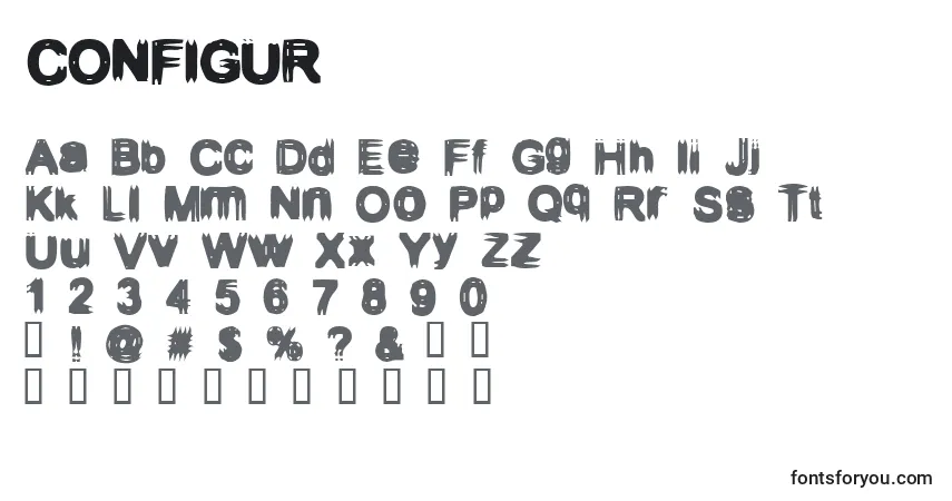 A fonte CONFIGUR – alfabeto, números, caracteres especiais