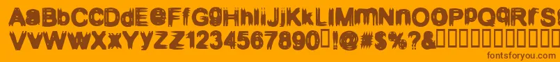Saiba mais sobre a fonte CONFIGUR Fonte CONFIGUR – fontes marrons em um fundo laranja
