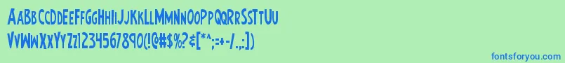 Earthsmightiestcond Font – Blue Fonts on Green Background