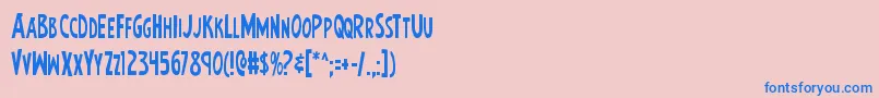 Earthsmightiestcond-Schriftart – Blaue Schriften auf rosa Hintergrund