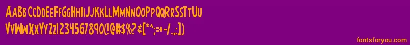 Police Earthsmightiestcond – polices orange sur fond violet