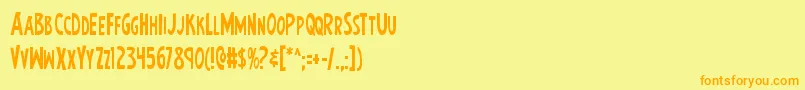 Earthsmightiestcond Font – Orange Fonts on Yellow Background