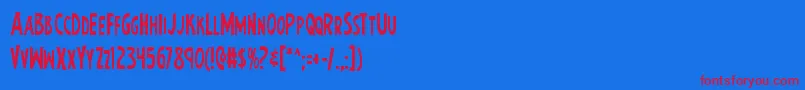 Earthsmightiestcond Font – Red Fonts on Blue Background
