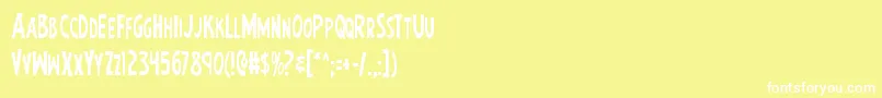 Earthsmightiestcond Font – White Fonts on Yellow Background