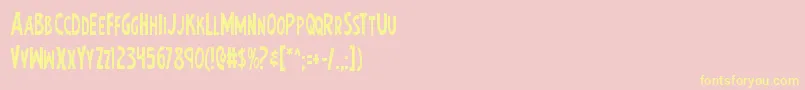 Earthsmightiestcond-Schriftart – Gelbe Schriften auf rosa Hintergrund