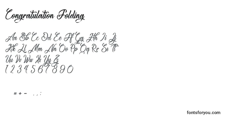 Schriftart Congratulation Folding – Alphabet, Zahlen, spezielle Symbole