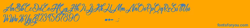 Congratulation Folding Font – Blue Fonts on Orange Background