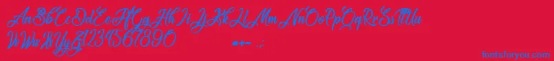 Congratulation Folding Font – Blue Fonts on Red Background