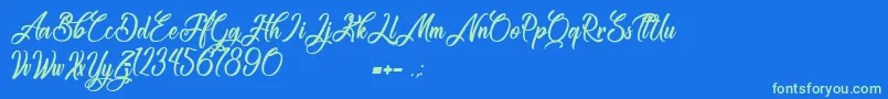 Congratulation Folding Font – Green Fonts on Blue Background