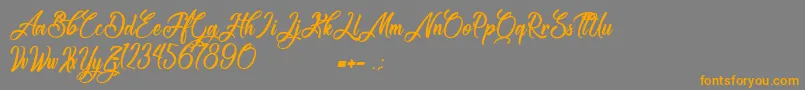 Congratulation Folding Font – Orange Fonts on Gray Background