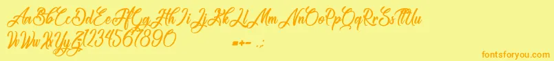 Congratulation Folding Font – Orange Fonts on Yellow Background