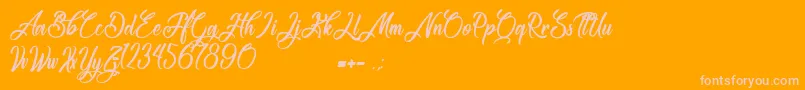 Congratulation Folding Font – Pink Fonts on Orange Background