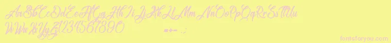 Congratulation Folding Font – Pink Fonts on Yellow Background