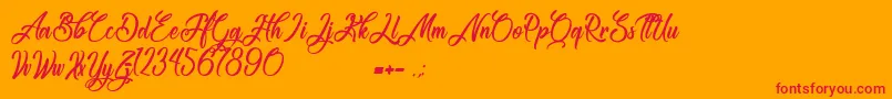 fuente Congratulation Folding – Fuentes Rojas Sobre Fondo Naranja