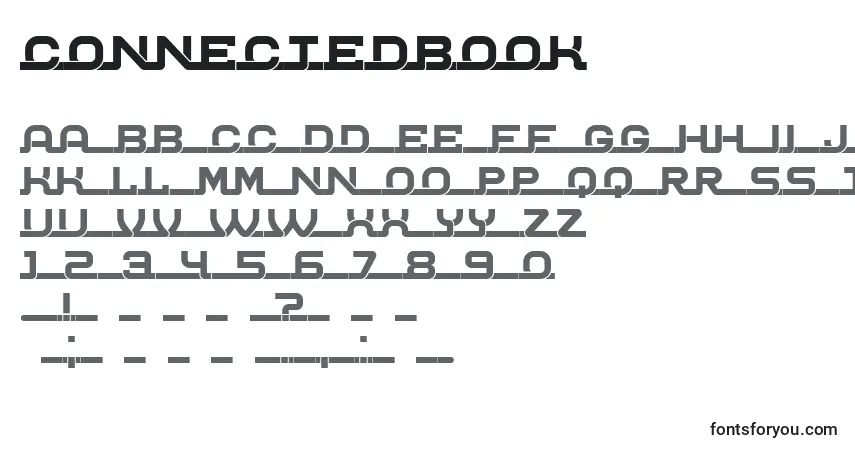 Schriftart ConnectedBook – Alphabet, Zahlen, spezielle Symbole