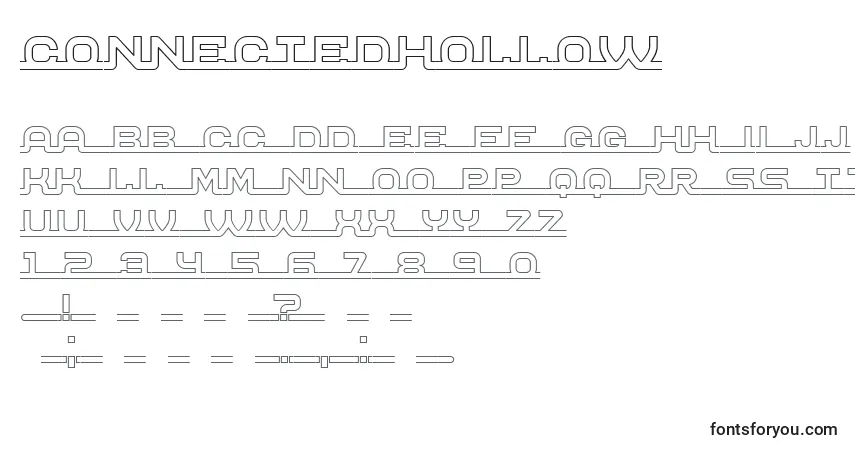 Schriftart ConnectedHollow – Alphabet, Zahlen, spezielle Symbole