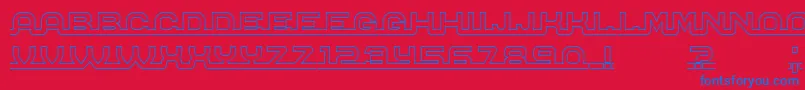 ConnectedHollow Font – Blue Fonts on Red Background