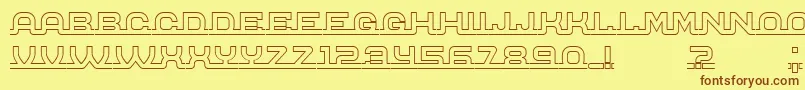 ConnectedHollow Font – Brown Fonts on Yellow Background