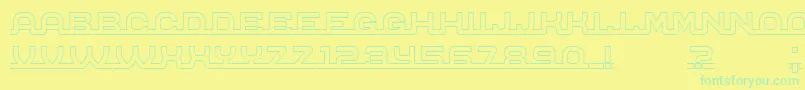 ConnectedHollow Font – Green Fonts on Yellow Background