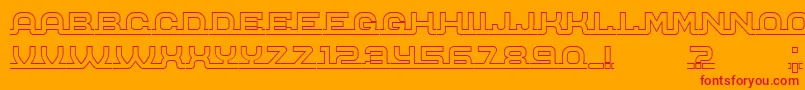 ConnectedHollow Font – Red Fonts on Orange Background